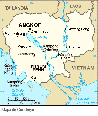 Mapa de Camboya