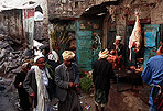 Jibla (Yemen). Calle con carnicería